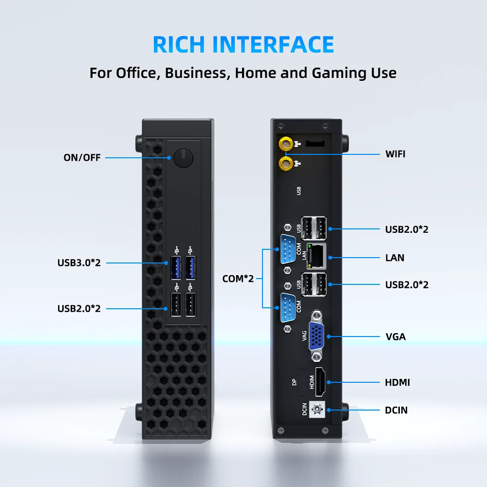 TexHoo 미니 PC, 인텔 i5-4310M/i3-3110M, 4GB/8GB DDR3, 128GB/256GB SSD, Windows 10, 2.4GHz/5GHz WiFi, BT4.2, ITX 사무용 컴퓨터