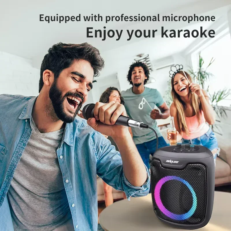 

High Bass Sound Rechargeable Stereo Party Waterproof Smart Outdoor Mini Wireless Portable Blue Tooth Speaker With Microphone