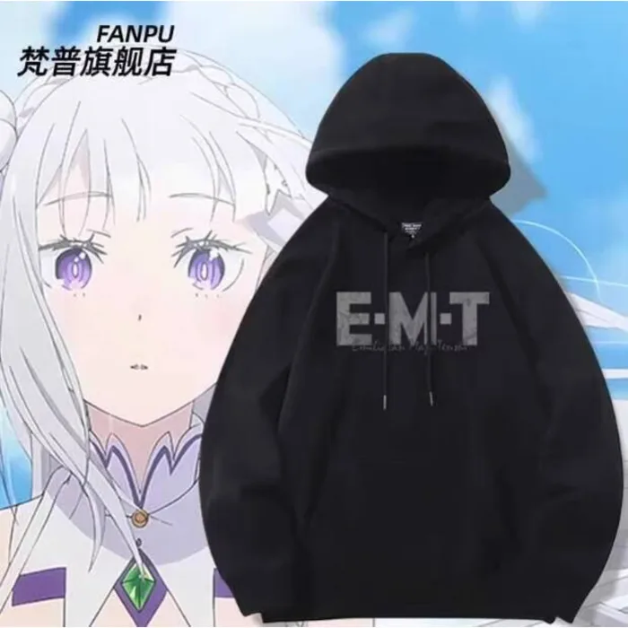 

Anime Re:Life In A Different World From Zero Hooded Hoodie Cosplay Autumn Winter Men Women Coat Loose Jacket Tops Anime