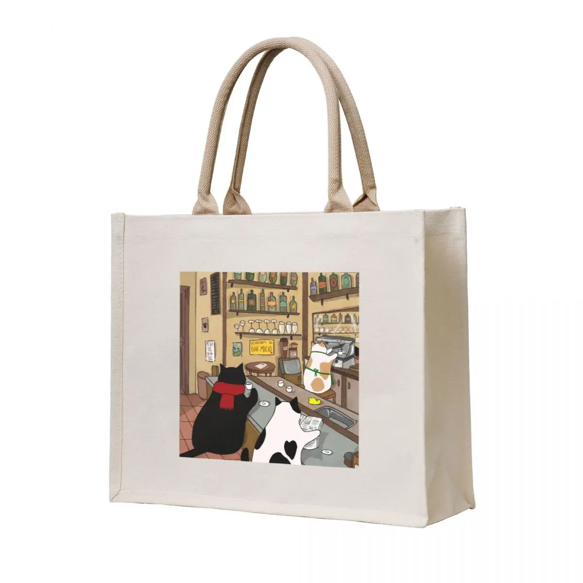 

Stanis Grabbing a Quick Coffee Tote Bag Shopper bag supermarket folding bag Big women