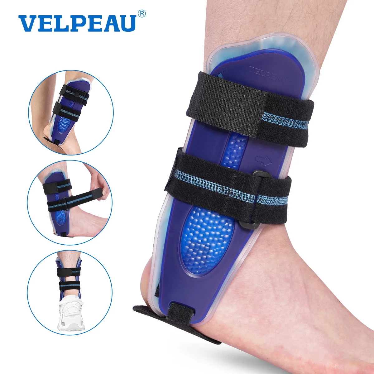 VELPEAU Stirrup Ankle Splint Support for Fix Feet, Ankle Fracture and Sprain Foot Drop Brace Adjustable and Two Style Can Choose