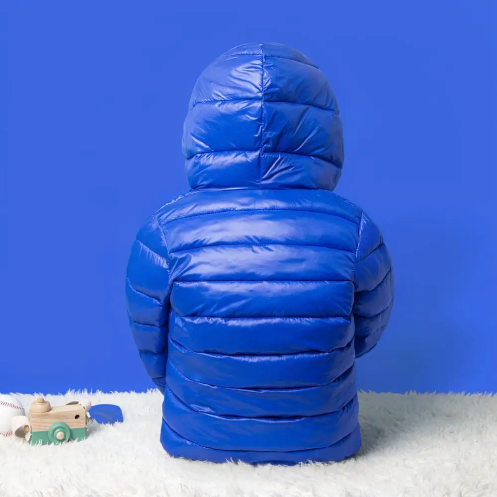 Boys Girls Hooded Padded Coat Lightweight Winter Warm Jacket Children Casual Outerwear Autumn Cotton Clothing For Kids