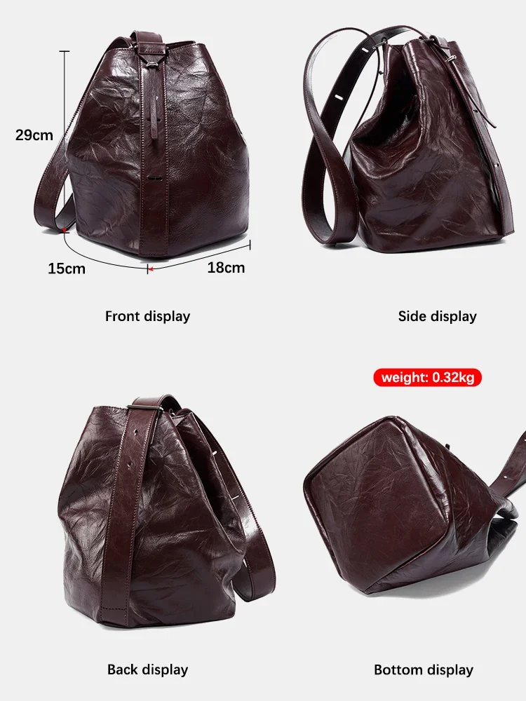 Borsa a mano pieghettata in vera pelle Zency 2024 Crossbody borse a tracolla da donna in morbida pelle di vacchetta di alta qualità