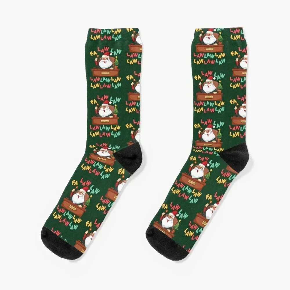 Funny Lawyer Christmas Santa Fa Law Law Socks hockey sports stockings Socks For Girls Men's