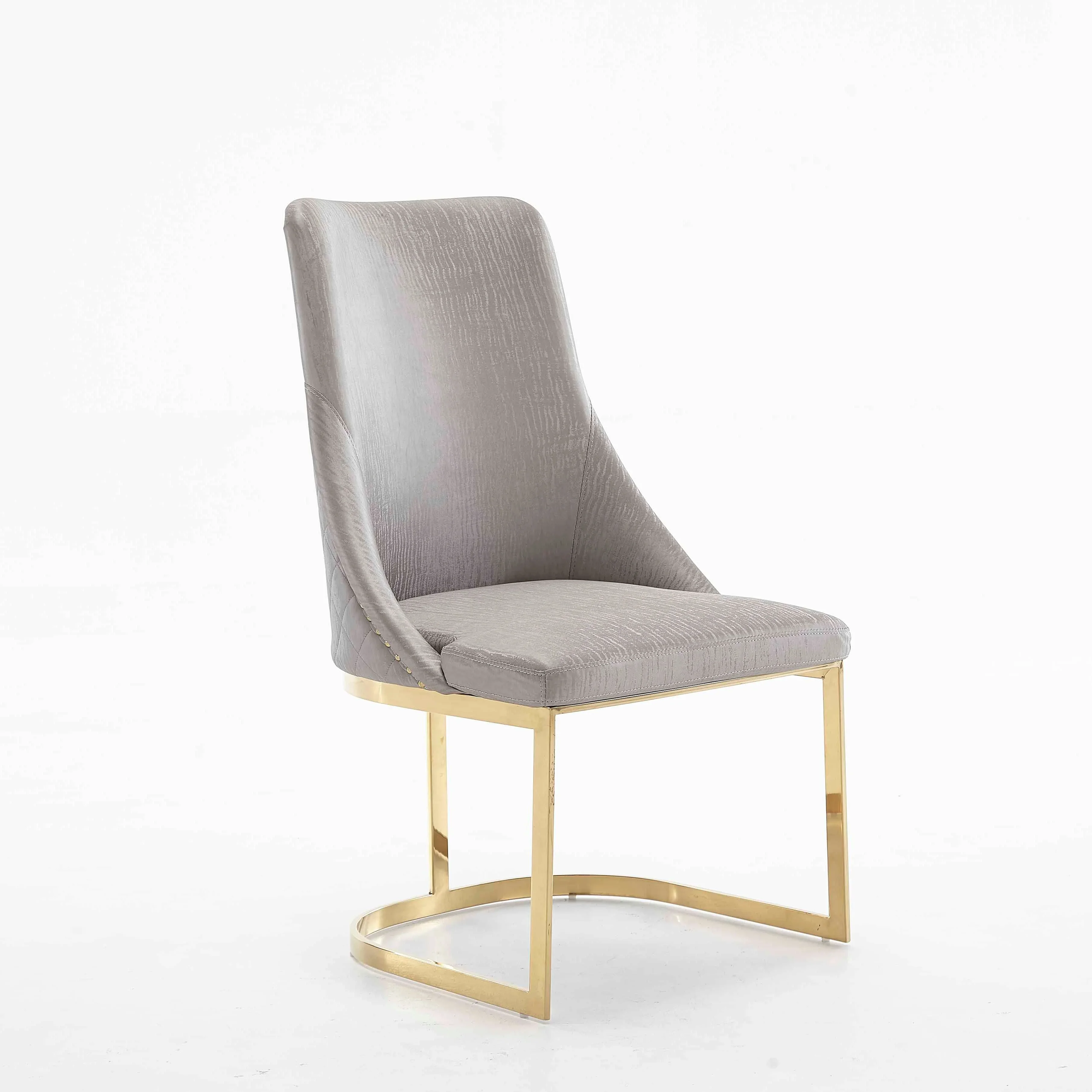 

Factory Direct Sell Comfortable Dining Room Chair Light Luxury Stainless Steel Backrest Leather Chair