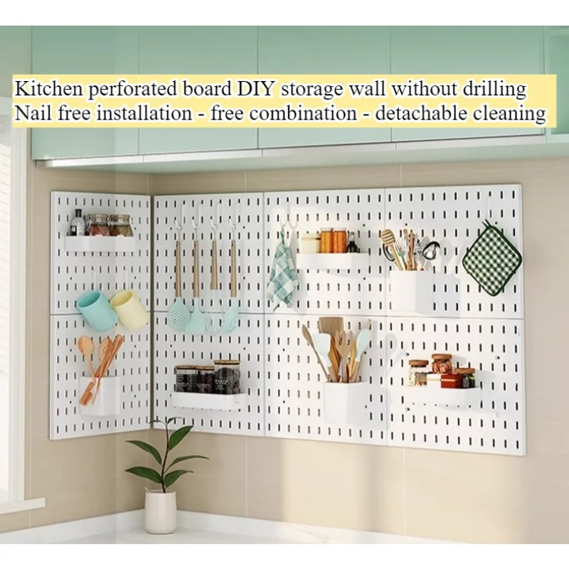 No punching hole board Multifunctional wall storage rack Kitchen seasoning rack Wall hanging knife holder Desktop corner