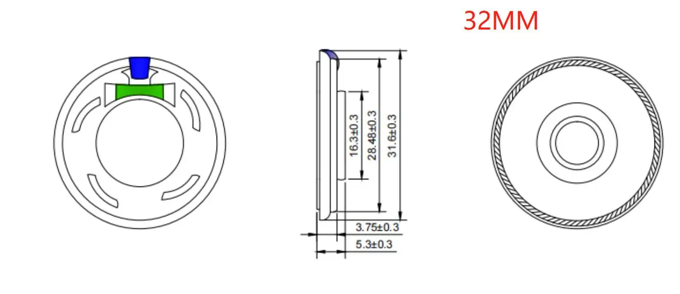 초박형 스피커 0.5W 1W 8ohms 32R 16R 8R 스피커 직경 20mm 23mm 26mm 27mm 28mm 30mm 32mm 36mm 40mm 50mm 57mm 스피커