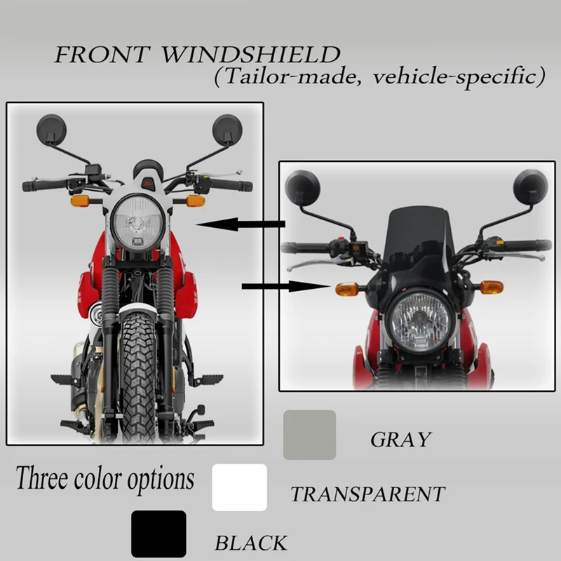 NCSMT For Himalayan Scram 411 2023 2024 Motorcycle Wind Deflectors, Windshield Windscreen Protector, Front Screen Guard