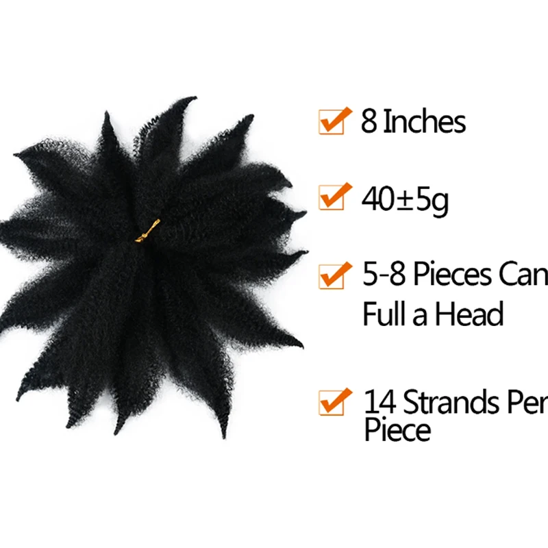 Synthetic 8 inch Braids  Hair  Soft Afro Kinky Twist Crochet Braid Hair Extensions Curl Locks Crochet Braiding Hair