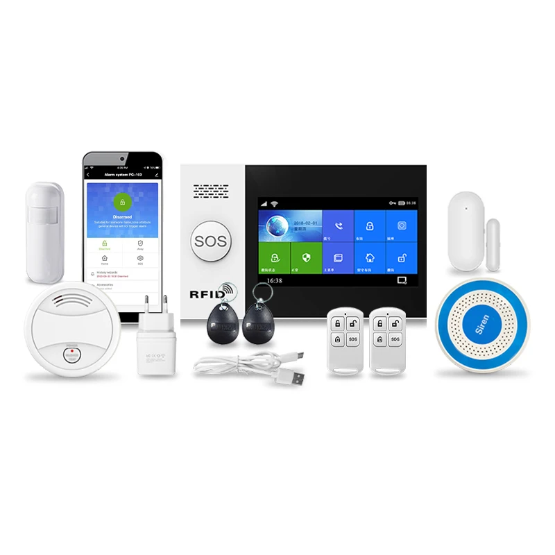 

2G/4G WIFI Alexa Security System Camera Monitor GSM Alarms System For Home