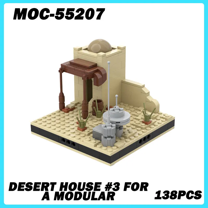 MOC-55207 Woestijnhuis uit de Micro Architecture-serie # 3 voor een modulaire bouwstenen DIY-model Kleine baksteen Educatief speelgoed Kerstcadeau