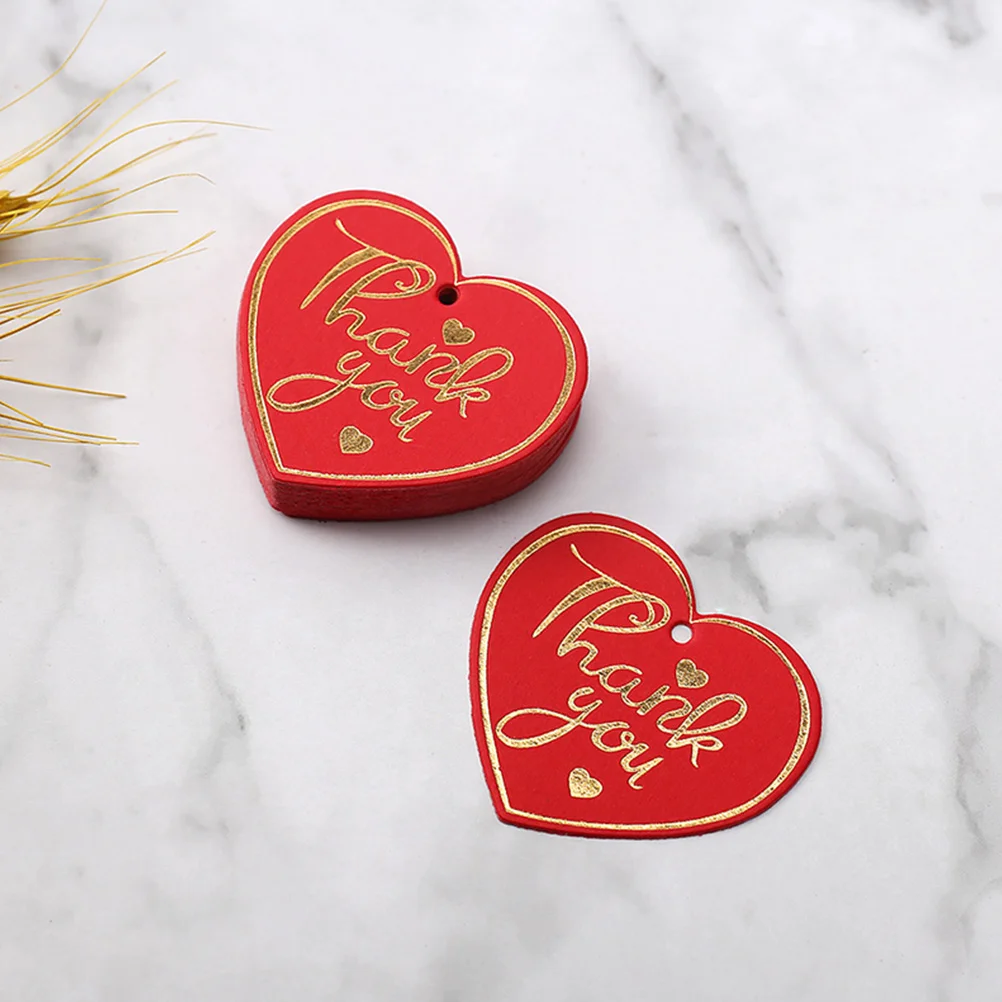 

200 Pcs Wedding Thank You Cards Heart Tag Bride Gifts Tags Commemorate Happy Paper