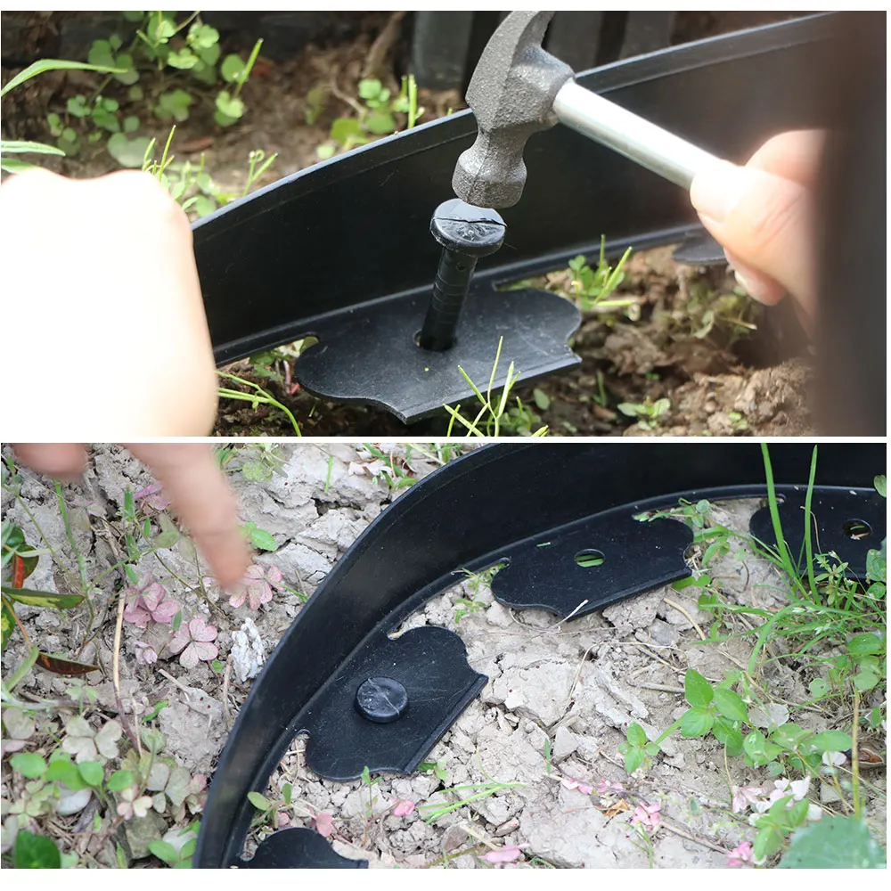 Bordo di plastica del prato inglese della barriera del bordo delle piante da giardino per il giardinaggio del cortile all'aperto decora la cintura di isolamento della pietra dell'erba