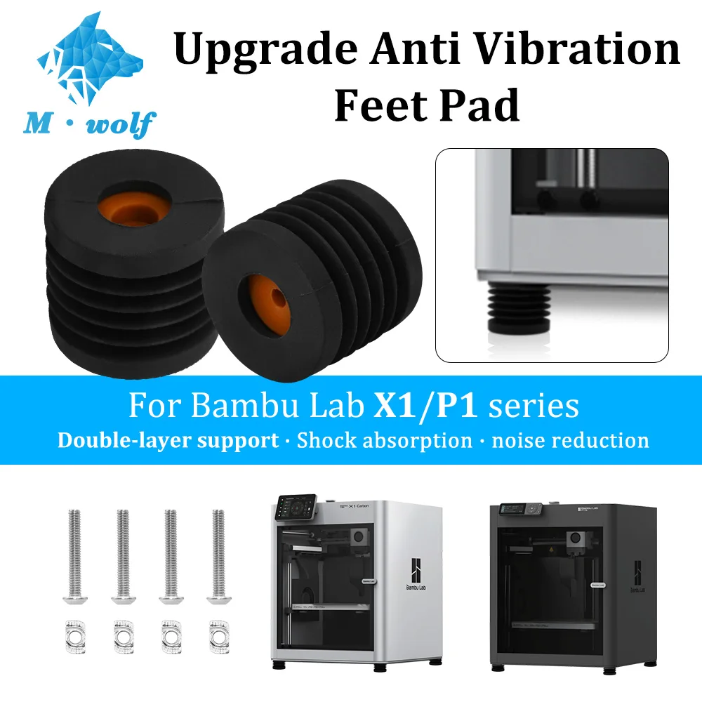 

Для Bambu Lab X1/P1 series, обновленная антивибрационная подушечка для ног, супер ударопрочная резиновая подушечка для ног для Ender 3/Prusa MK3/CR-10