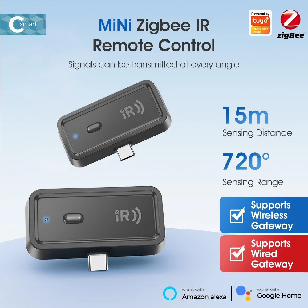 Zigbee Universal IR Remote Control For TV Air Conditioner Smart Life Tuya APP Infrared Controller Work With Alexa Google Home