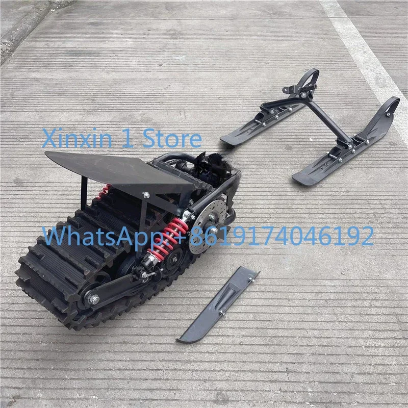 Self Made Modification Of Snow Two Wheeled Off-road  Accessories With Rubber Track