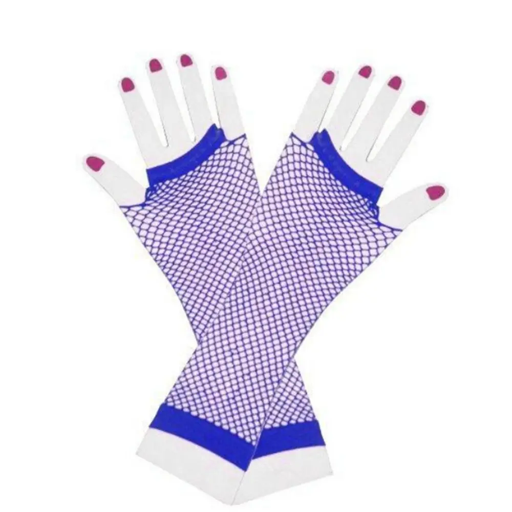 Frauen Kostüm lange Abschnitt Mesh Netz Fischernetz Partys lange Handschuhe Handschuhe Punk Handschuh Mesh Handschuhe