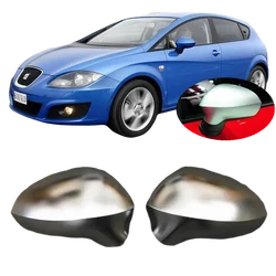 Matt Chromed Side Rearview Wing Mirror Cover fit for Seat Ibiza V SC ST 6J 6P Leon II 1P Exeo ST 3R 2008 2009 2010 2011 2012
