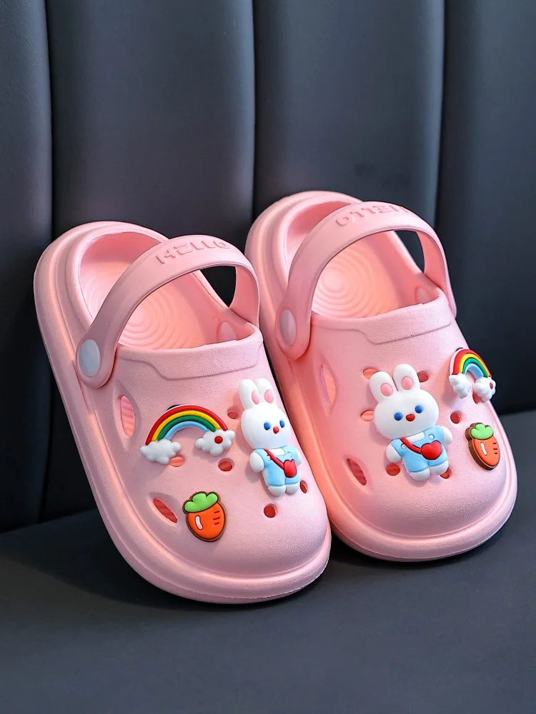 

EVA New Children's Hole Shoes Girls' Summer Indoor Cute Rabbit Toe Soft Sole Slippers