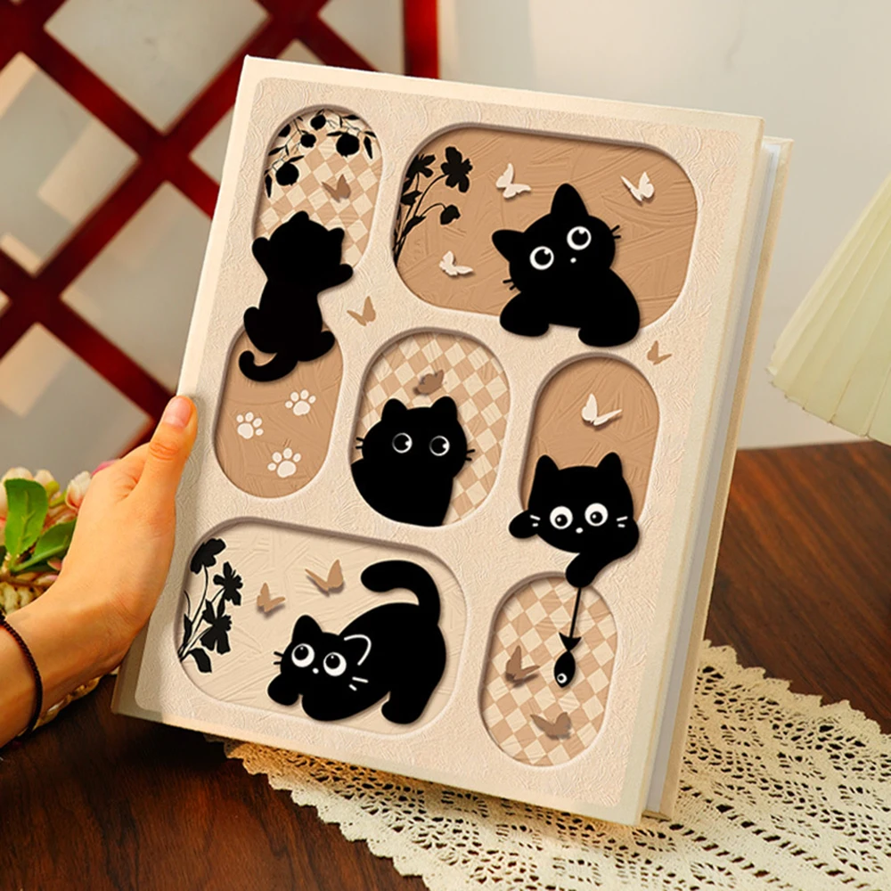 6 Inch Album Family Commemorative Photo Insert Cute Panda Kitten Large Capacity Photo Album Storage Horizontal Photo Album