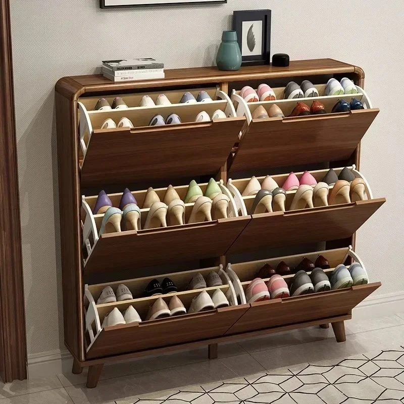 

Wooden Nordic Rack Shoe Cabinet Shelf Living Room Organizer Narrow Shoe Cabinets Hallway Space Saving Home Furniture w r
