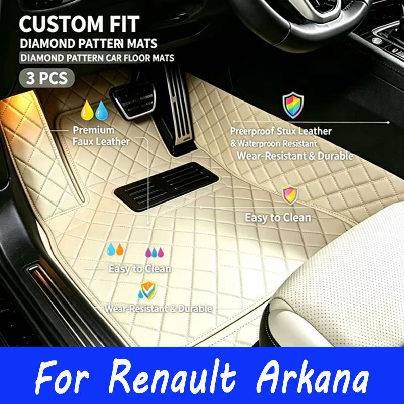Car Floor Mats For Renault Arkana Samsung XM3 2020 2021 2022 2023 5seat Waterproof Pads Full Set Carpet