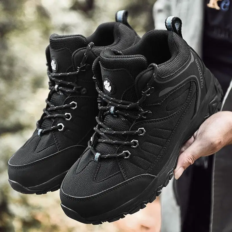 

Men mid-top boots outdoor hiking boots waterproof and wear-resistant riding boots