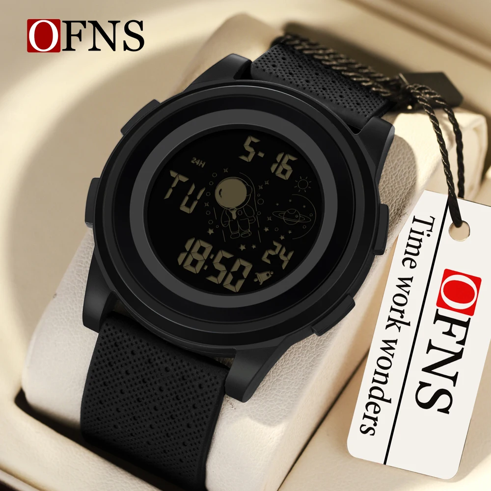 

OFNS 2153 Back light Display Countdown Digital Sport Watches Mens Waterproof Stopwatch Electronic Wristwatch montre homme