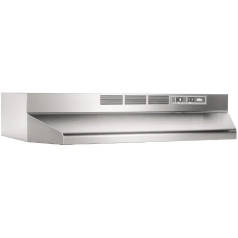 Non-Ducted Under-Cabinet Ductless Range Hood Insert, 24-Inch, Stainless Steel，Charcoal Filter，2-speed fan,incandescent lighting