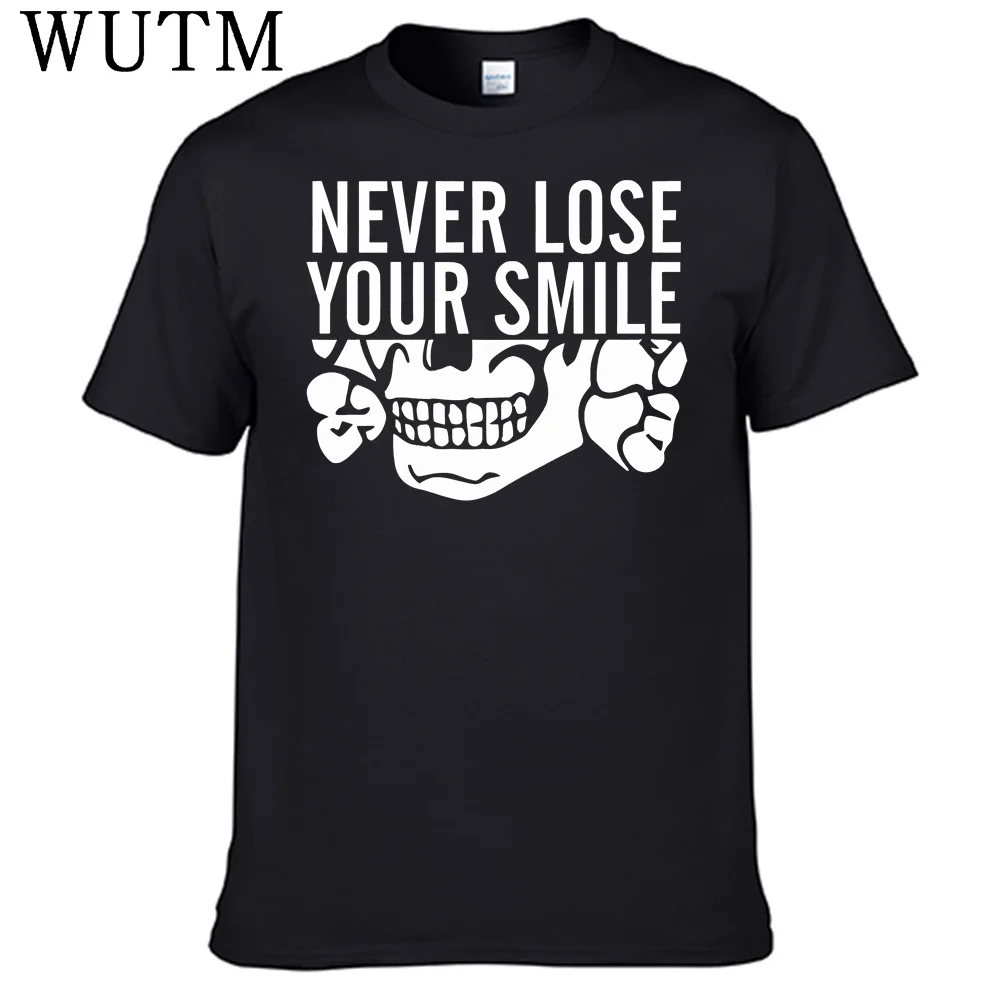 Camiseta Never Lose Your Smile Geman-calavera para hombre, Camiseta 100% de algodón