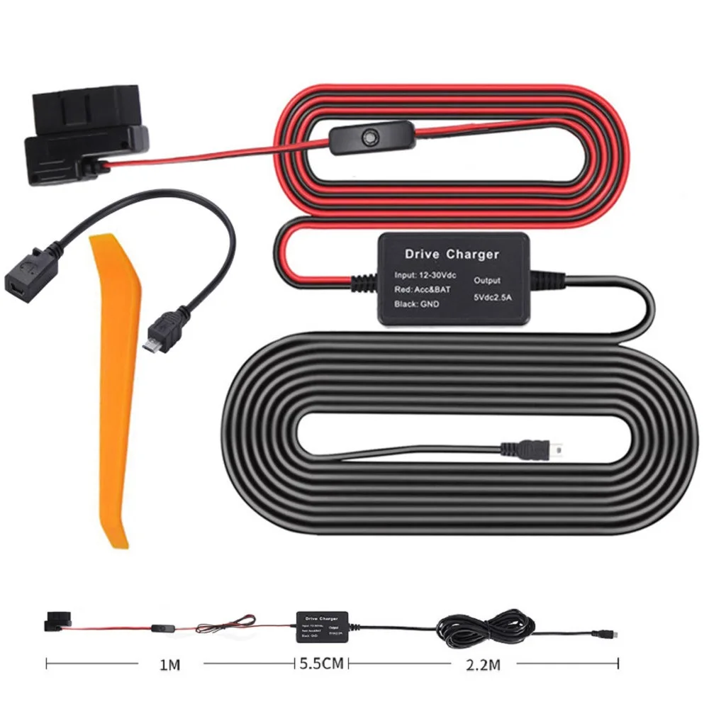 

Universal Hard Wire Fuse Box Car Recorder OBD Dash Cam Hard Wire Kit 12V/24V To 5V
