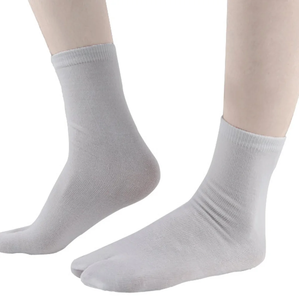 

3Pairs Unisex Toe Flop Socks Cotton Blend Breathable Sweat Absorption Comfortable Warm Winter Socks Men Women Grey Black White