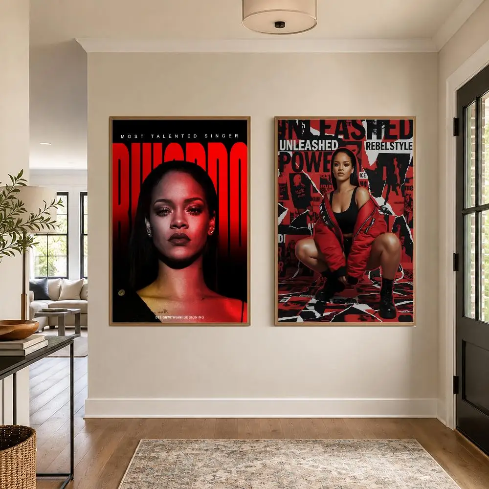 Music R-Rihanna Poster Graphic Wall Art Poster HD Waterproof PP Paper Print for Bedroom Living Room Office Decor Gift