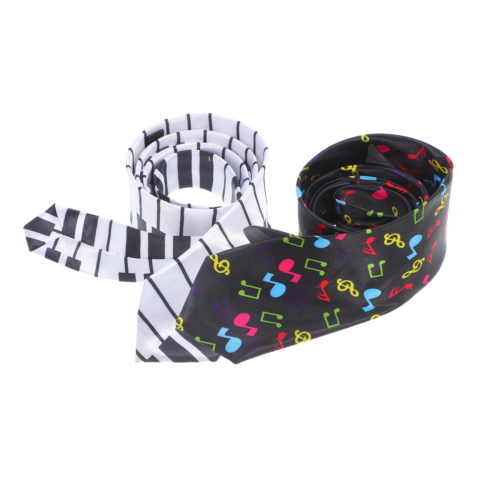 

2 Pcs Musical Symbol Tie Note Pattern Casual Fashion Men Ties Polyester Yarn Costume Decor Men's Novelty Neckties