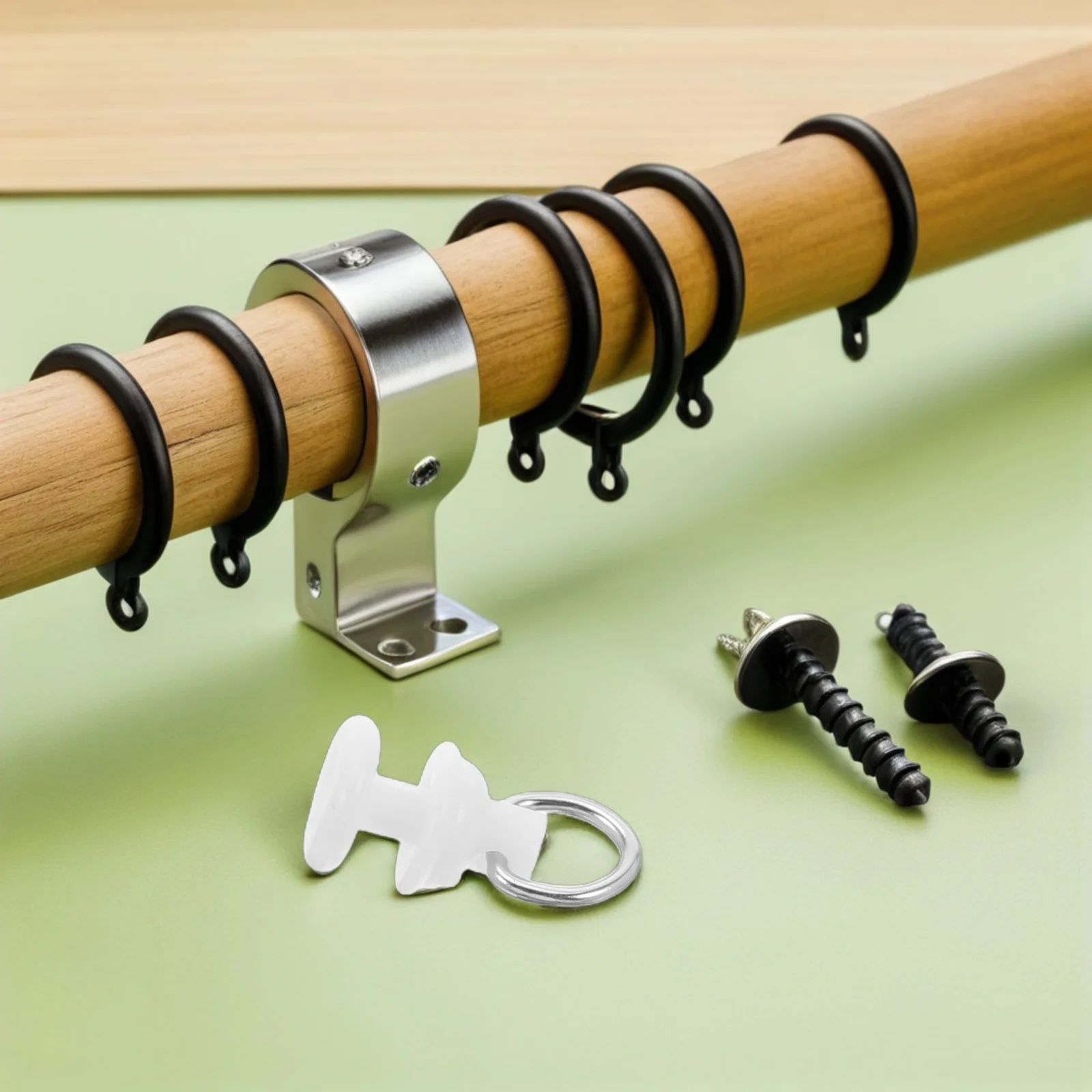 Ganchos deslizantes lisos de plástico blanco para cortina, accesorios para riel de cortina de ventana de baño y ducha, 100 Uds.