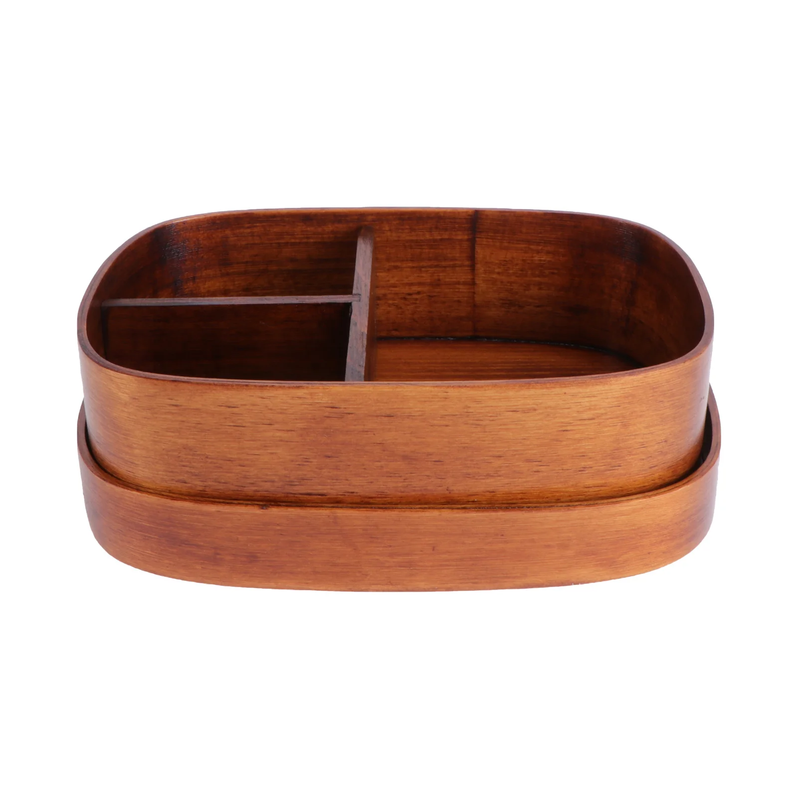 

Wooden Lunchbox Natural Eco-Friendly Bento Box with Removable Divider Smooth Polished Portable Food Container for Office School