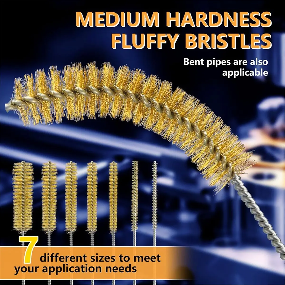 14 قطعة فرشاة سلك نحاسية من الفولاذ المقاوم للصدأ مجموعة فرش سلك الزجاجة، 12 بوصة فرش سلكية مستديرة، فرشاة تنظيف الأنبوب #2