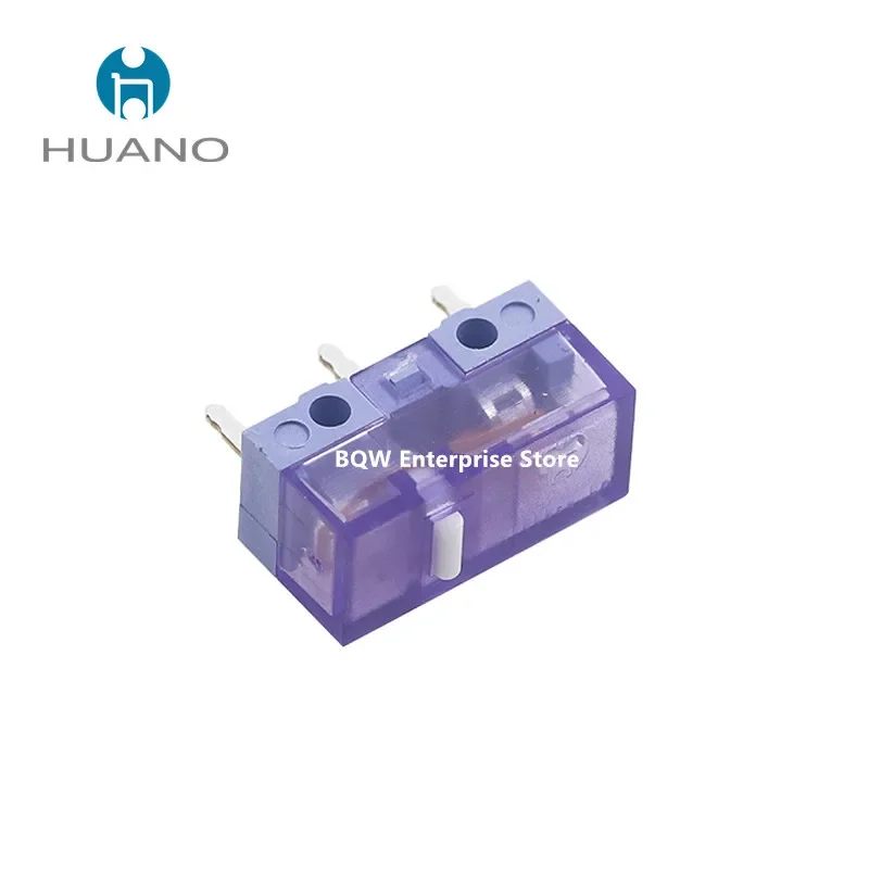 New HUANO Yellow Green Purple Transparent White Dot Mouse Micro Switch Button - 90M 100M 120 Million Click Lifespan