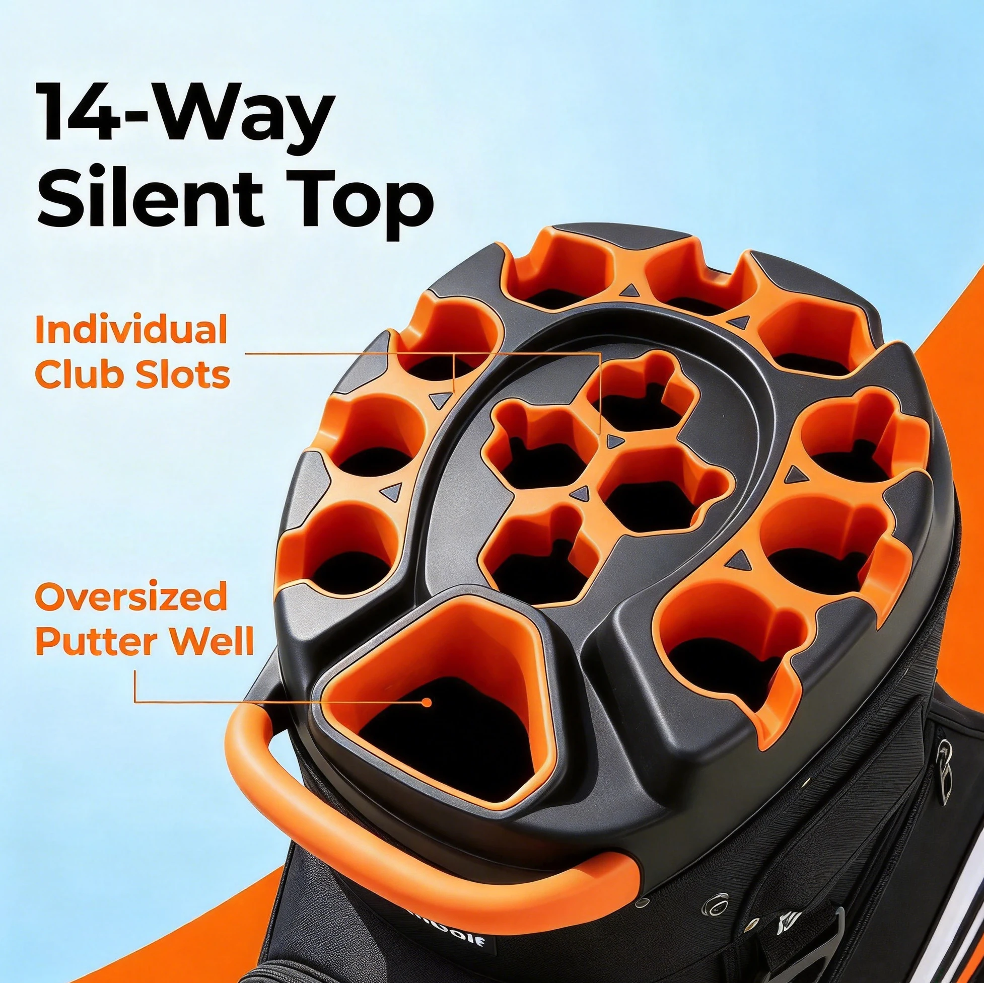 Golf Cart Bag | 14-Way Top Organizer | Multi-Pocket Storage | Unisex Fit