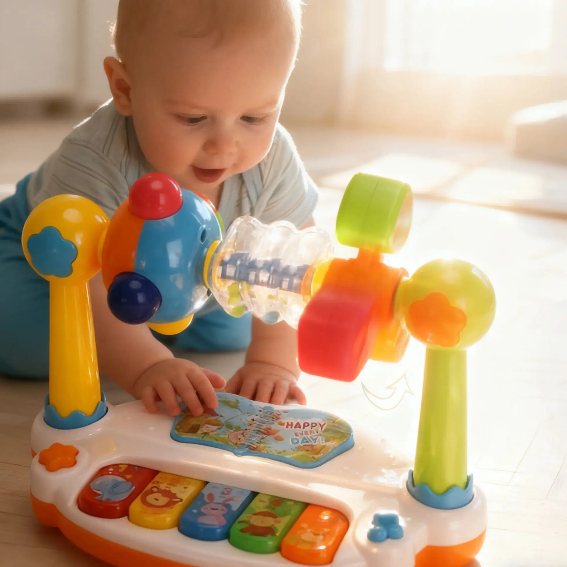 子供用回転式音楽ピアノキーボード、ライトとサウンド付きベビーピアノおもちゃ、幼児向け音楽玩具、早期教育音楽玩具ギフト