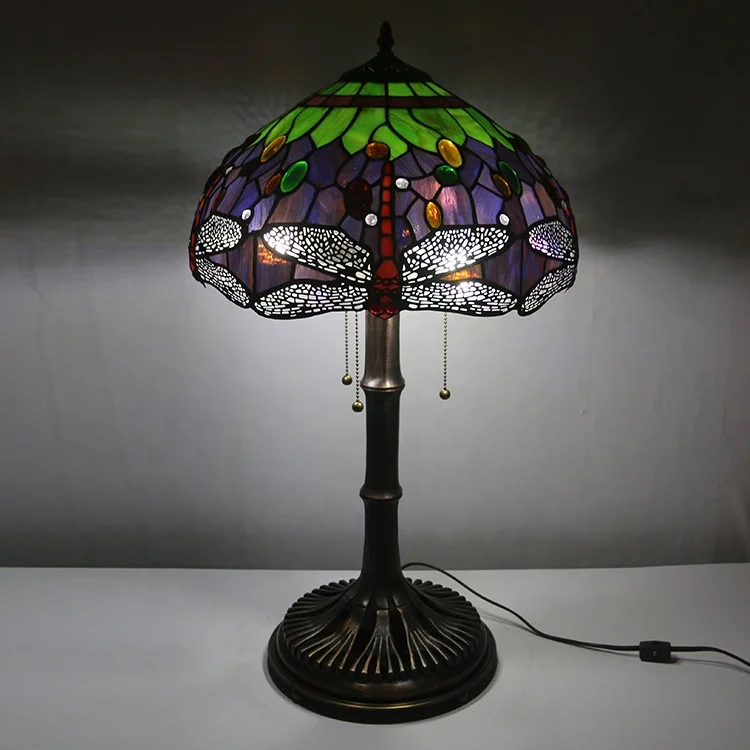 

Настольная лампа в стиле Тиффани с абажуром из витражного стекла «Лягушка», 16 дюймов, античная бронза, 3 лампы, с коричневым основанием