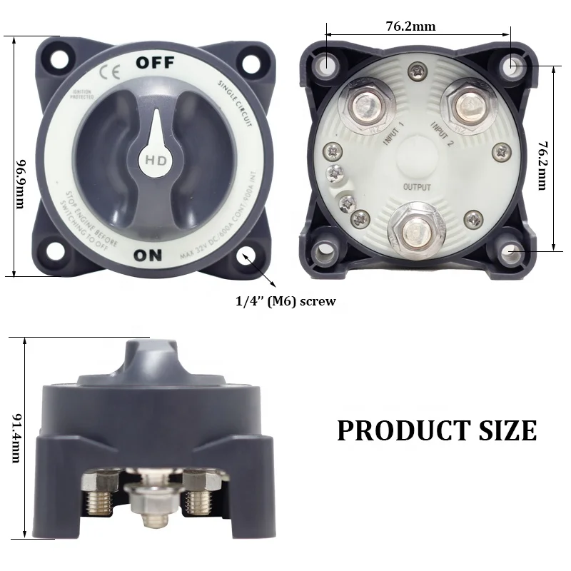 Blue Sea Systems 11003 HD-Series3 Position Selector Heavy Duty Dual Battery Switch