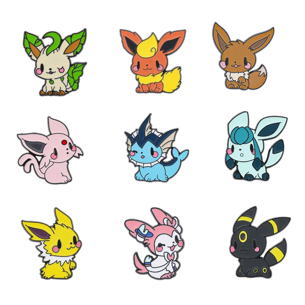 Niedliche Emaille-Anstecknadeln Eevee Broschen für Rucksäcke Taschen Revers-Abzeichen Schmuck-Accessoire Geschenk für Fans