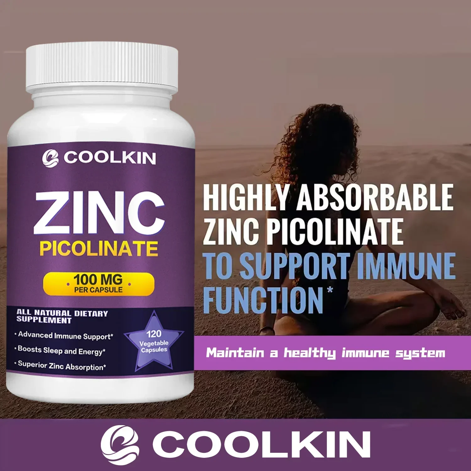

Zinc Picolinate - for Strong Bones Teeth Heart Nerve Increase Immune System Function SupplementCapsule