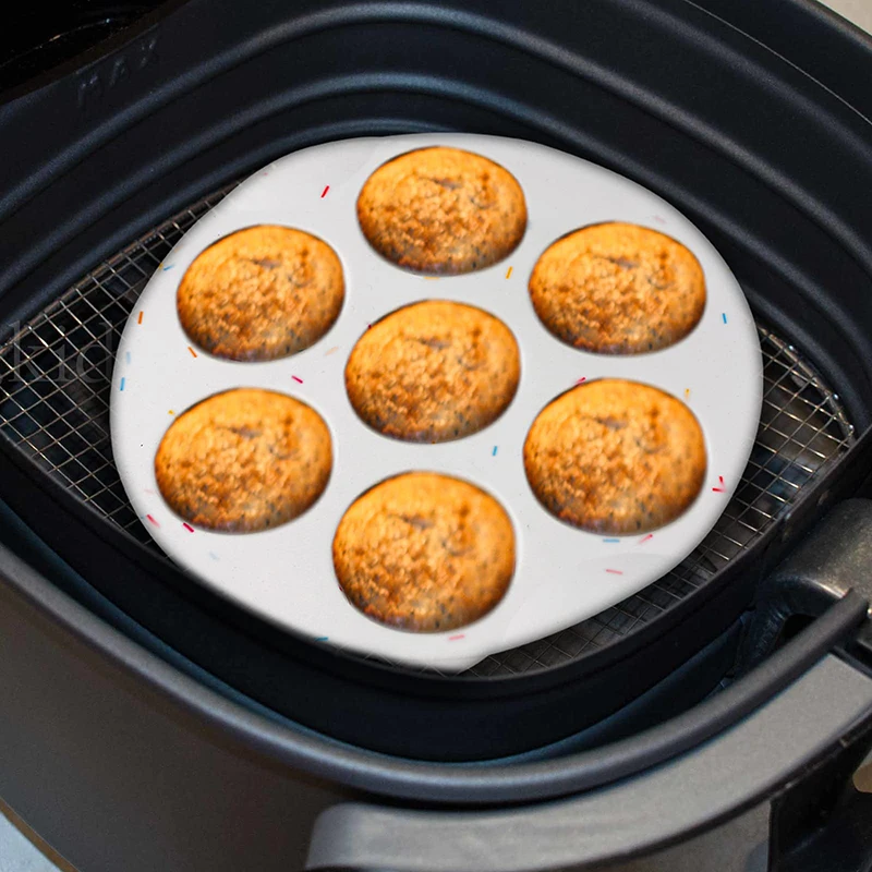 Silicone Air Fryer Muffin Pan Baking Non-Stick Air Fryer Egg Cupcake Mold,Regular Muffin Egg Bites Mold for air fryer, BPA Free