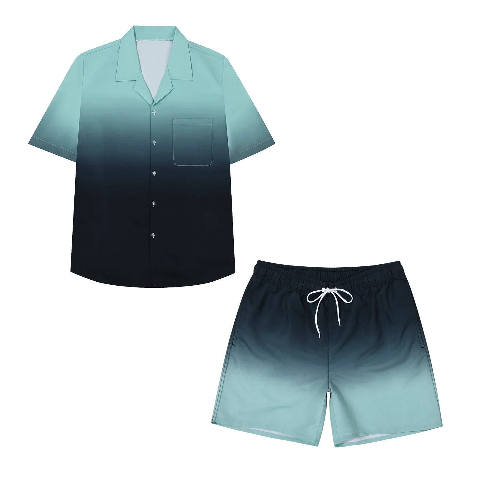 2pcs Men's Casual Summer Outfits, Color Block Short Sleeve T-Shirt & Drawstring Shorts Set, Beach Sports Exercise  Short Clothin