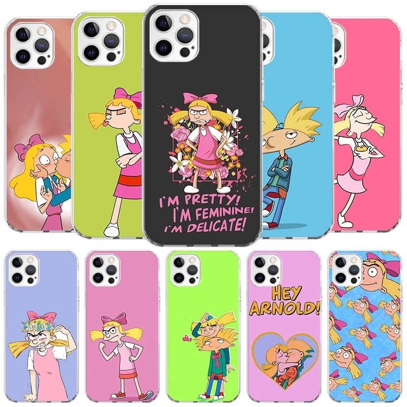 Cartoon Hey Arnold Fondos Cover Phone Case For iPhone 16 15 14 13 12 Mini 11 Pro Max X XS 7 Plus 8 + SE 2020 Soft Fundas Shell