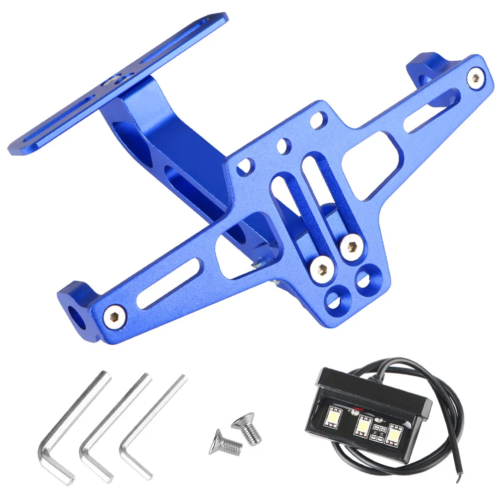 Motorrad Lizenz Nummer Platte Halterung Hinten Blinker Lampe Halter CNC LED Licht Aluminium Fender Eliminator Kits Universal