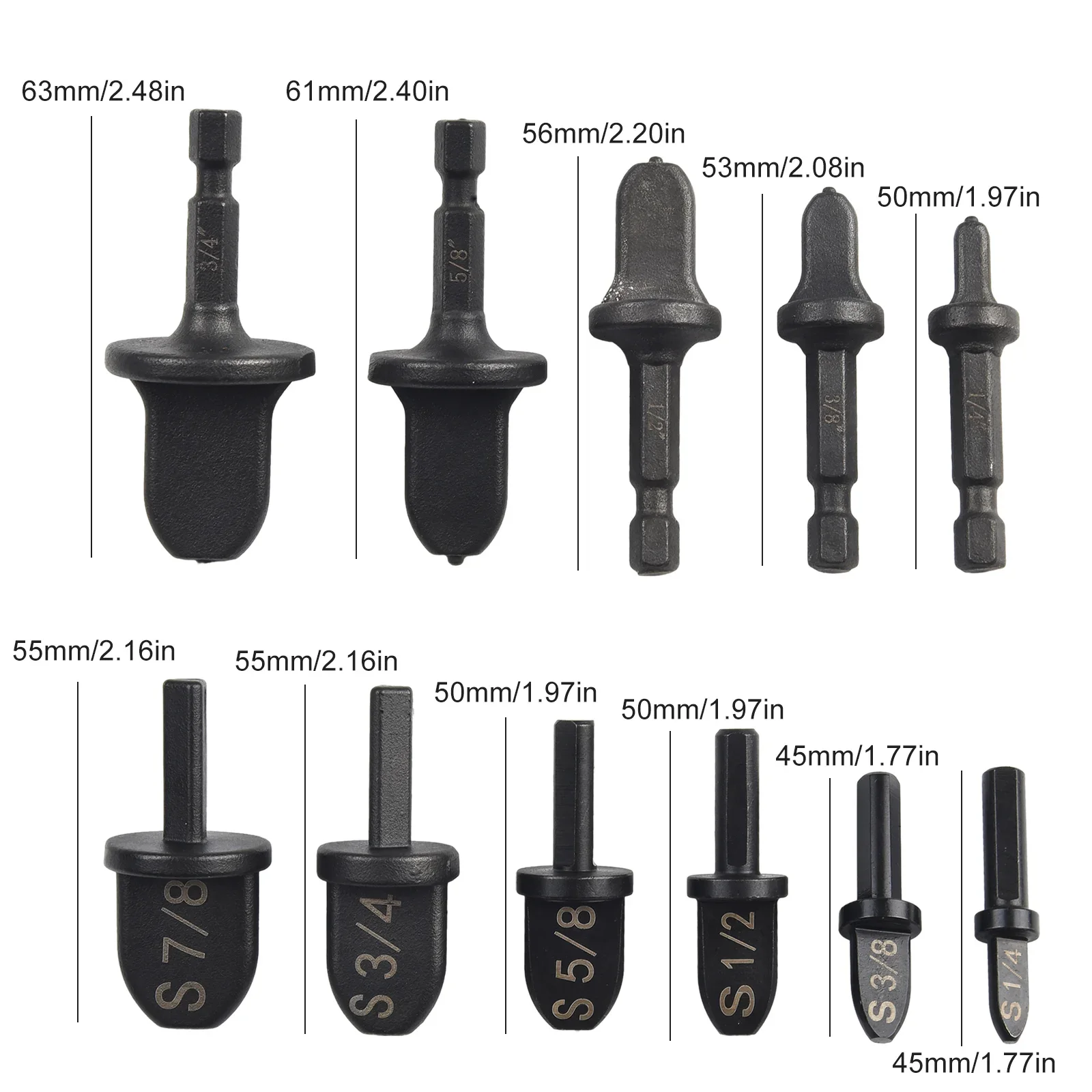 

Electric Drill Accessory 1 2inch 12.7mm 11PCS Tool Set Hard Copper Compatibility Hexagon Shank For Air Conditioning
