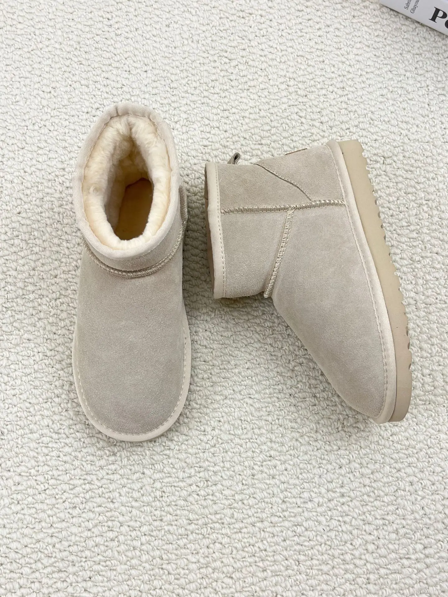 2027 Neue Winter-Schneestiefel Damen Dünne Sohle Hohe Absätze Damen-Knöchelstiefel Luxus-Designer Klassische Ultra-Mini-Fellstiefel – Detail 2